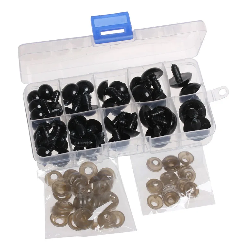 

52PCS 12-20mm Doll Eyes for Bear Stuffed Toys Animal Scrapbooking Puppet Craft