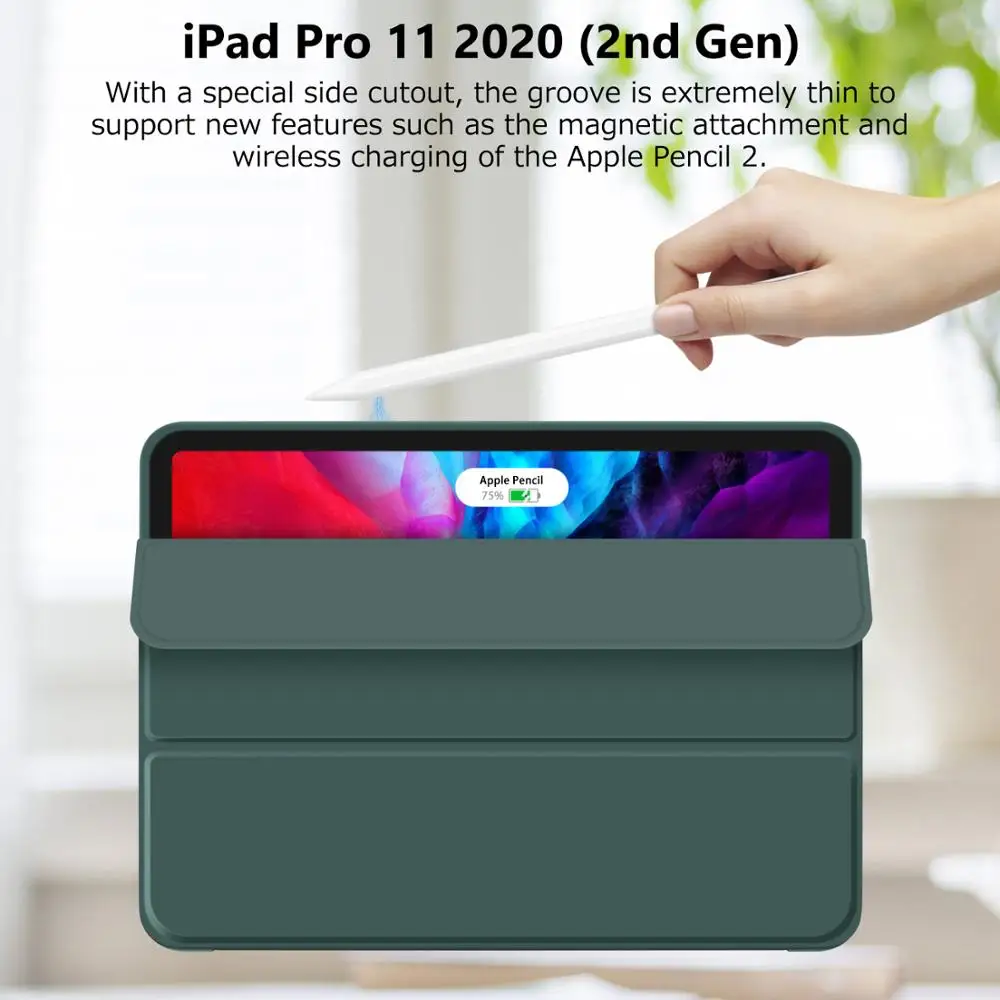 ZVRUA Чехол для iPad Pro 11 2020 & 2018 ультра тонкий PU кожаный умный чехол мягкий нового