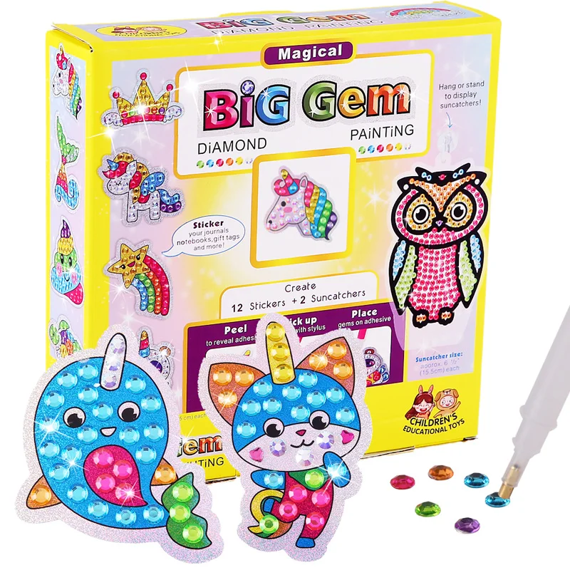 Алмазная картина с большим драгоценным камнем наклейка подвесками наборы сделай