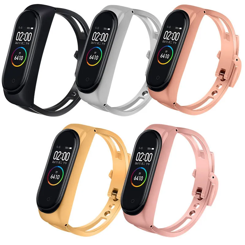 Металлический ремешок для часов Mi Band 3 4 смарт Xiomi сменный Браслет