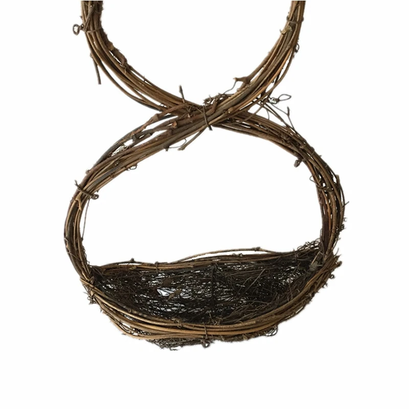 

Easter Cute Bunny Shape Wreath Handmade Rattan Rabbit Garland Holiday Home Door Window Hanging Ornament