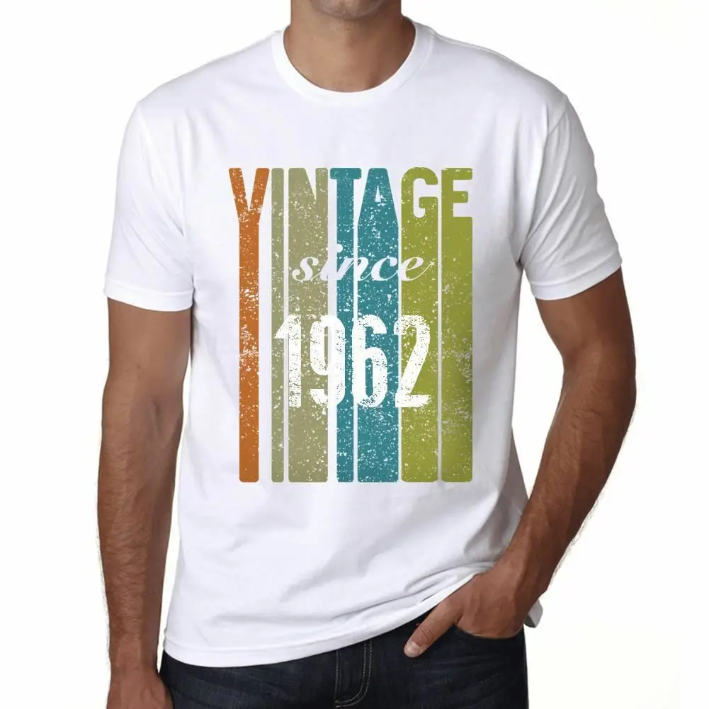 

1962 vintage since 1962 mens t-shirt white birthday gift