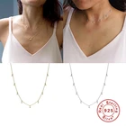 S925 Стерлинговое Серебро Очаровательное ожерелье Mujer звеньевая цепочка колье Подвеска Ожерелье для женщин девочек свадебный подарок на день рождения ювелирные изделия