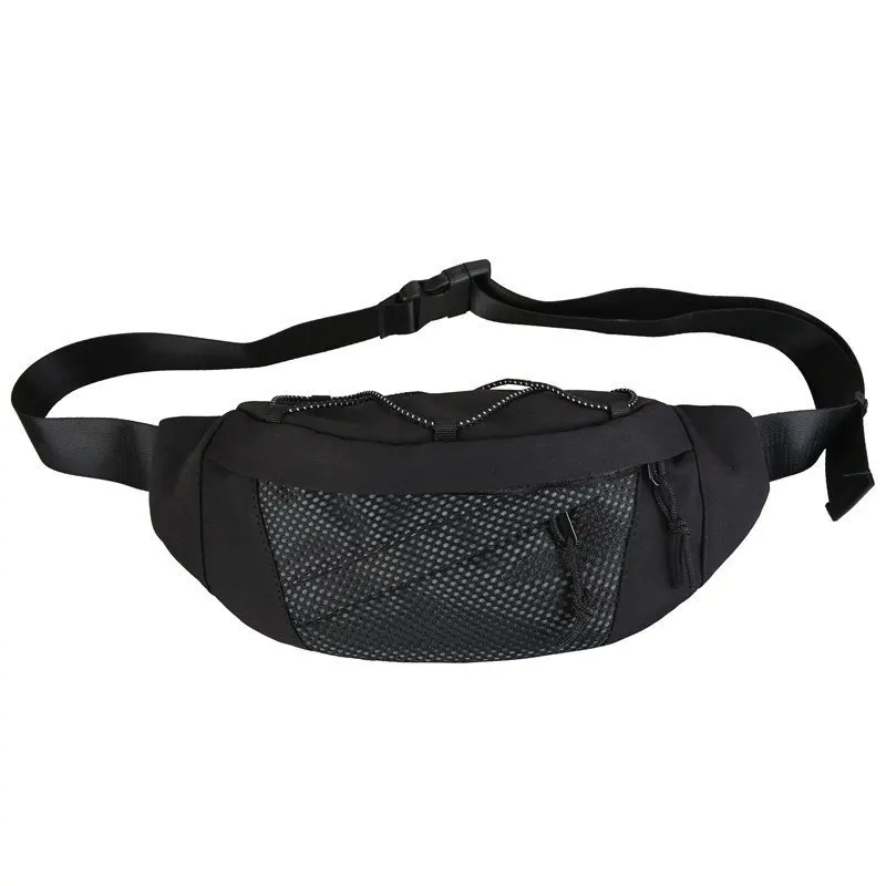 

Pouch Men Chest Crossbody Nylon Bag At Night Reflection Waist Pack Multi-Function Messenger Bag Unisex Hip Belt Purse Fanny Pack