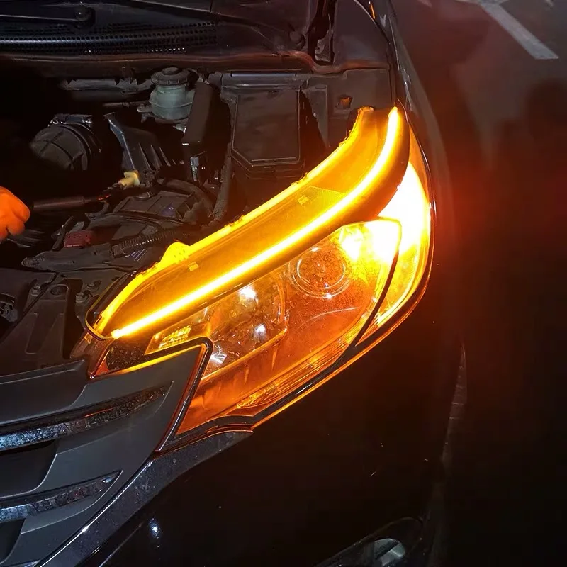 2x60 см 45 см 30 см ультратонкие автомобили DRL светодиодный дневные ходовые огни поворотник Мягкая трубка направляющая для сборки фар Прямая поставка