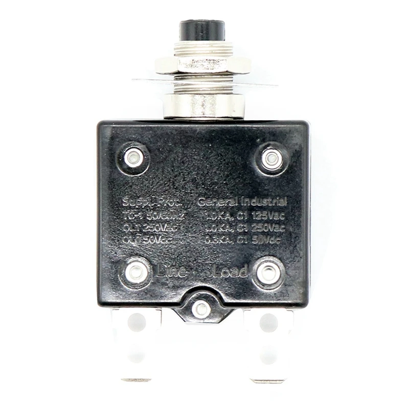 

1X Circuit Breaker 12V/24V Push Button Resettable Thermal Circuit Breaker Panel Mount With Waterproof Cap