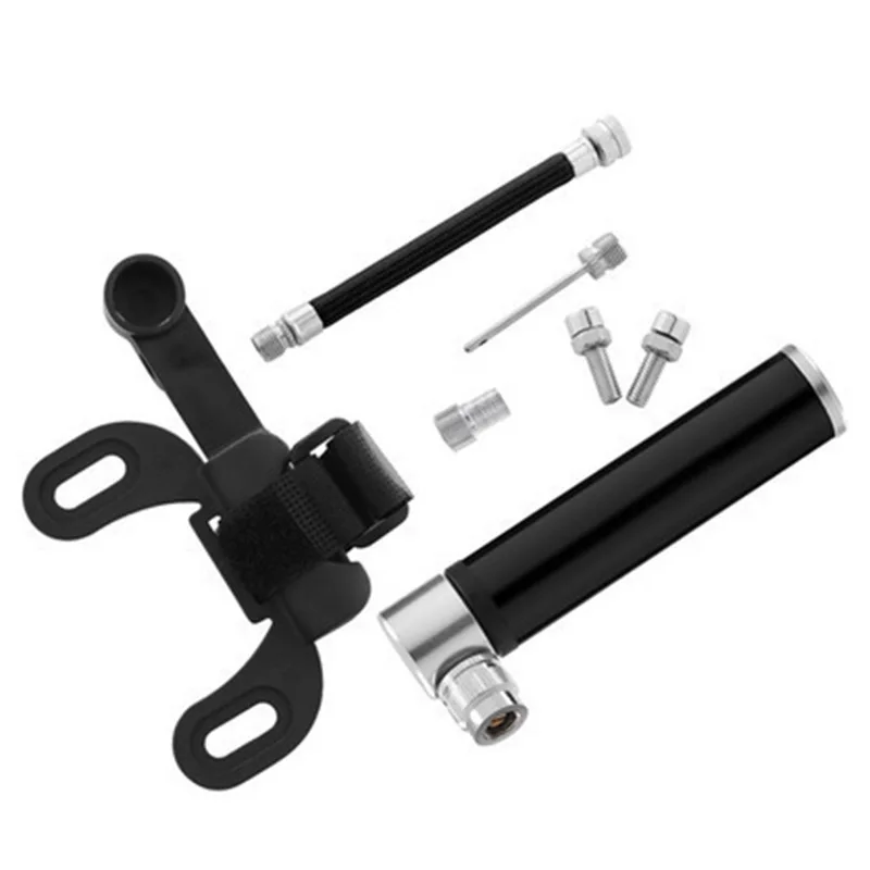 

Black Mini Portable Bicycle Tire Pump Aluminum Alloy Tire Pump Basketball Football Charging Cylinder