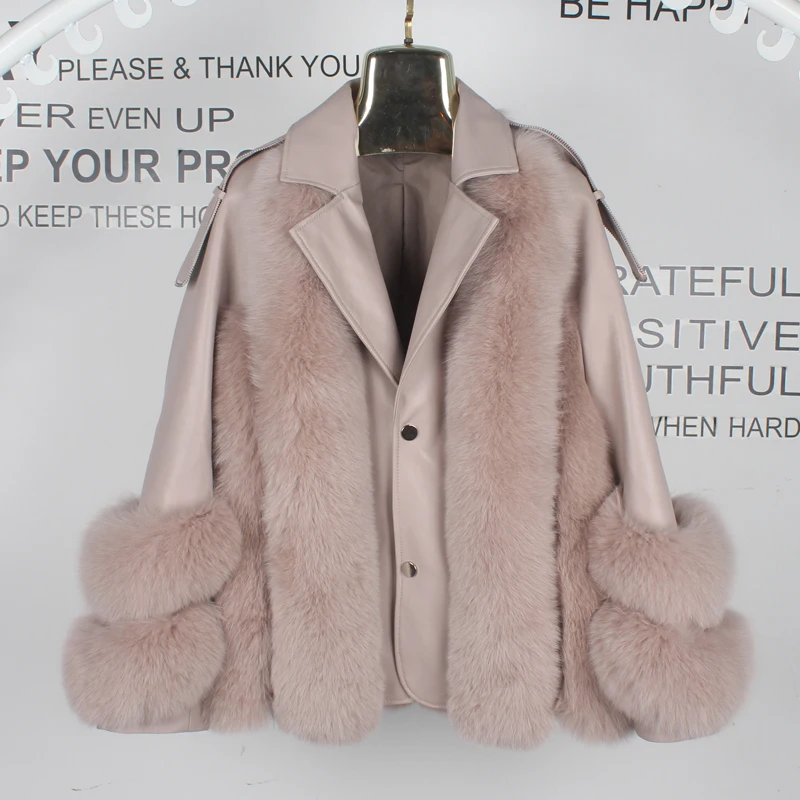 Лидер продаж модное пальто с натуральным лисьим мехом женская зимняя новая