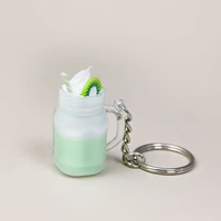 creative simulation acrylic fruit juice keychain bag fashion all match key pendant small and cute candy color for girls