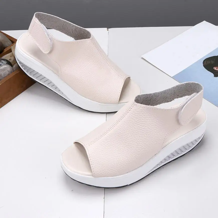 

Fashionbig size women shoe Fashion Women Shake Shoes Summer Sandals Fish mouth Thick Bottom Higt Heel Shoes #A30