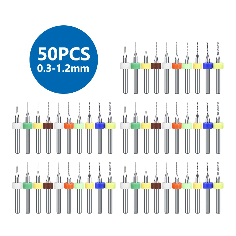 XCAN PCB сверло 50 шт. 0 3-1 2 мм Карбидное для сверления печатной платы 1/4 ''хвостовик