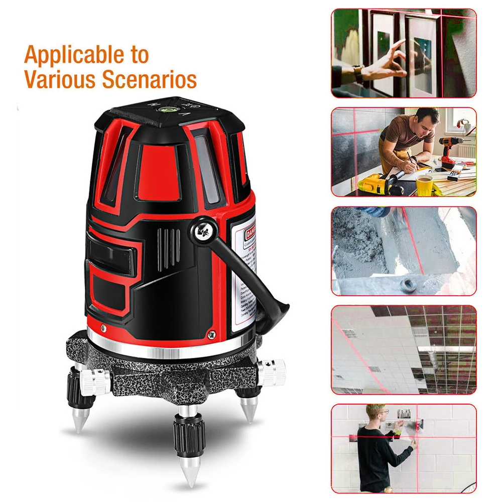 

5 Lines Green Laser Leveler Cross Lines Laser Level 360 Self-Leveling Horizontal Vertical Cross Lines Leveler for Outdoor