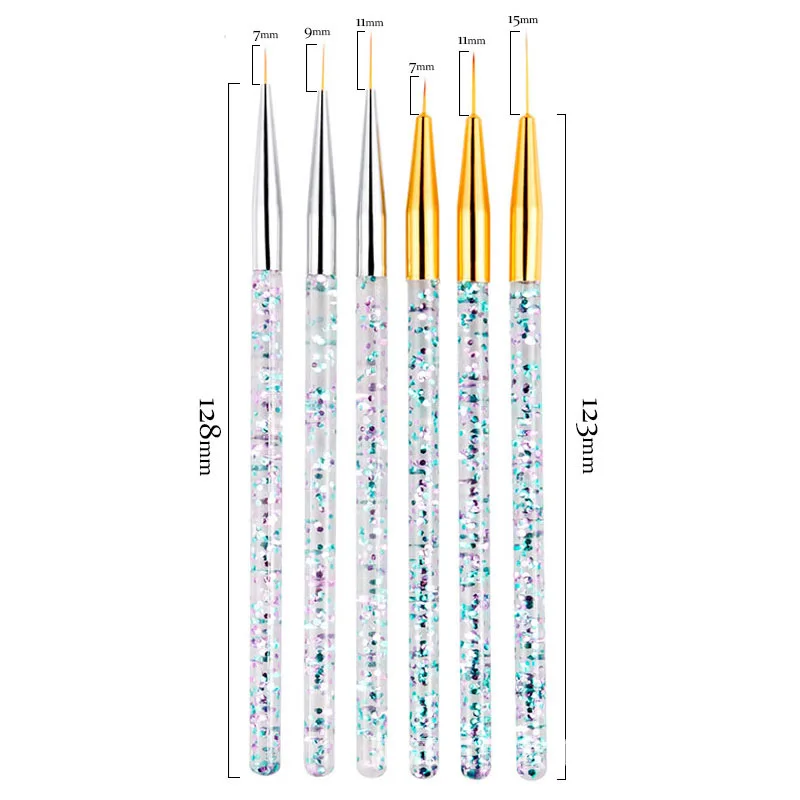 

TXD 3Pcs Acrylic Nail Art Class Brush Set 3D Skills Manicure Ultra Thin Line Drawing Pen UV Gel Brush Painting Tool