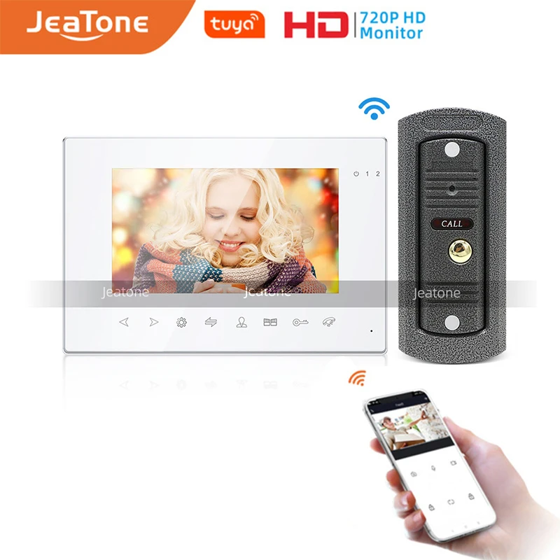 

JeaTone 7" Tuya Wifi Monitor Video Door Phone Video Intercom, with Multi-language, Support Remote Phone Control, Motion Detect