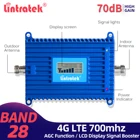Усилитель сигнала Интернета Lintratek Band 28, 700 МГц, ретранслятор B28 4G для сотового телефона, LTE AGC сетевой усилитель мобильного телефона