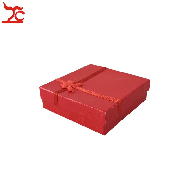 RED 20 шт./лот, квадратная большая бумажная коробка для ювелирных изделий, 4 цвета, органайзер для хранения браслетов из нефрита, Подарочная коробка с лентой, 9*9*2 см - Цвет: RED