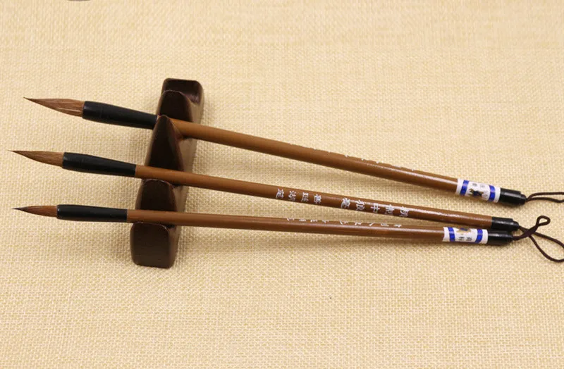 Brown brush 3 шт./компл. Традиционный китайский бамбуковый рисующей щетки для каллиграфии живопись практика ручка китайская живопись расходные материалы - Цвет: Brown brush