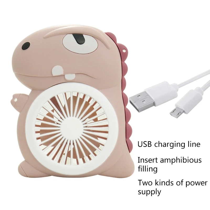 

Portable Hands-Free Fan Personal USB Cartoon Dinosaur Fan Weararble Fan 3s Quick Cooling for Kids Office Travel Sports