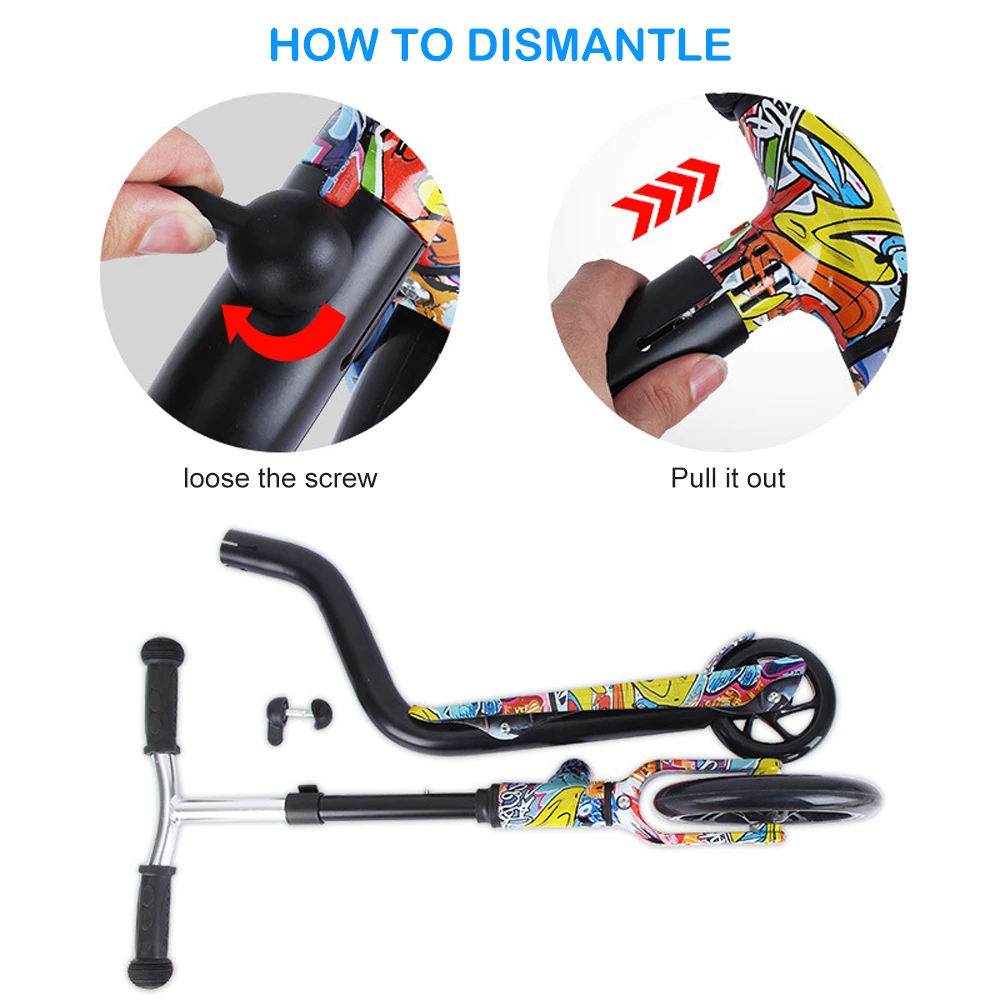 Самокат для детей большие колеса скутера складной самокат малышей От 3 до 8 лет с