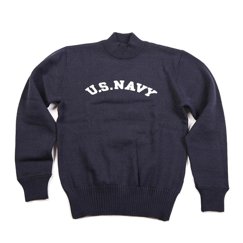 

NON STOCK US Navy Turtleneck Woolen Sweater Vintage USN Military Mens Pullover
