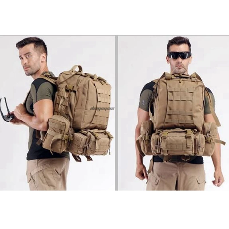 Тактический Камуфляжный Рюкзак Molle большой рюкзак 50л военный армейский для