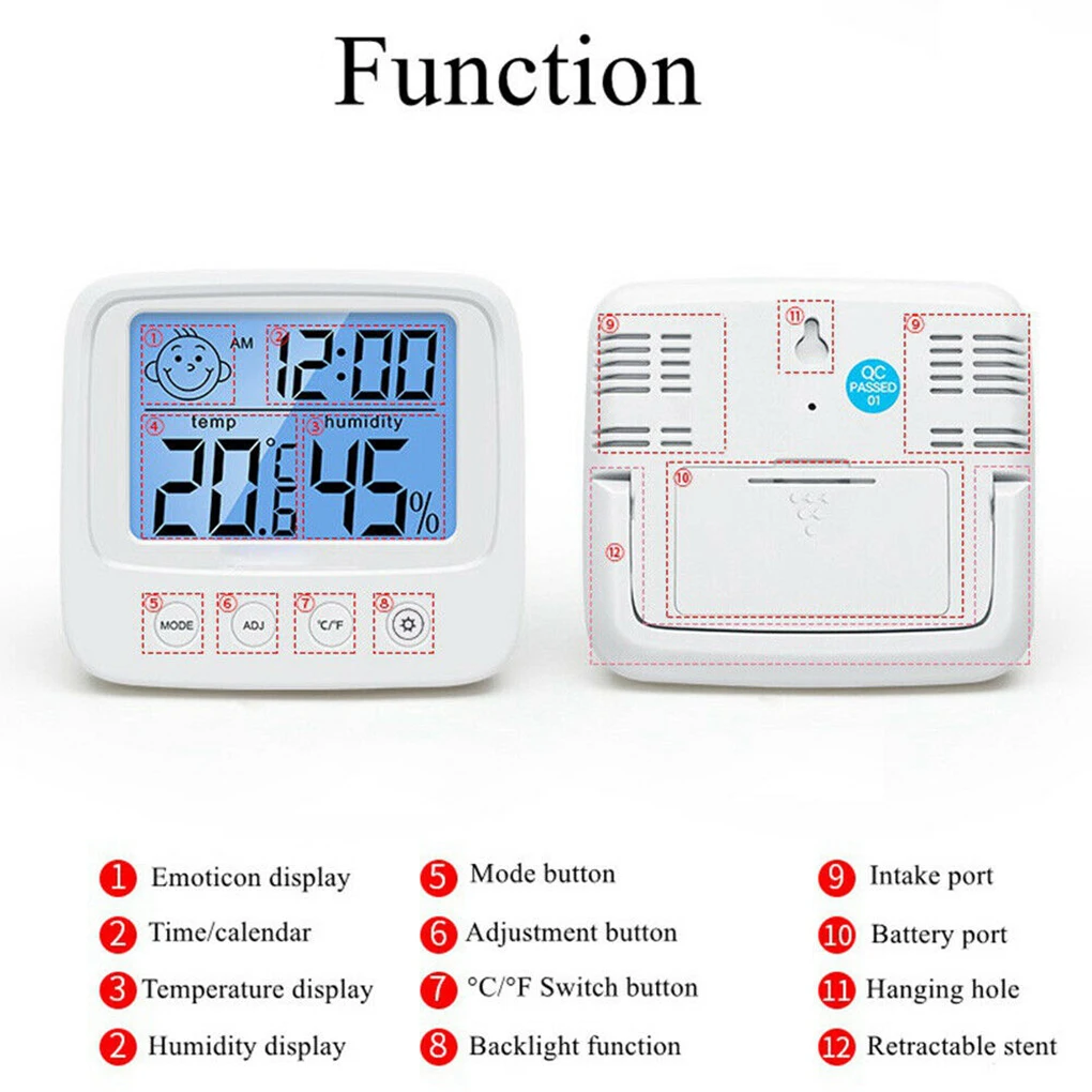 portable temperature sensor home humidity meter digital lcd screen indoor thermometer hygrometer gauge wall hanging thermometer free global shipping