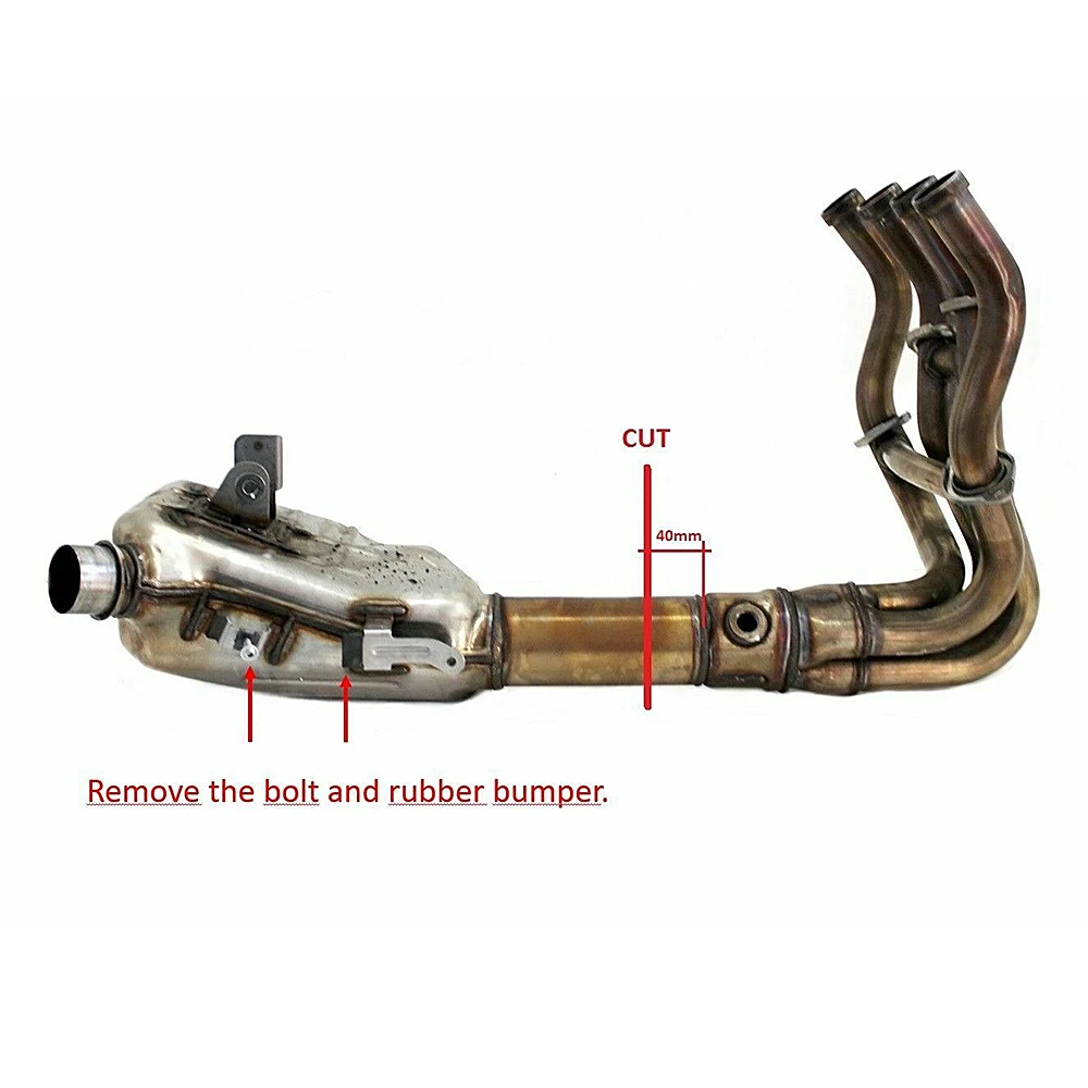 

Motorcycle Muffler De-cat Pipe Replaces Stock Catalyst Stainless Steel For KAWASAKI Z900 2017 2018 2019