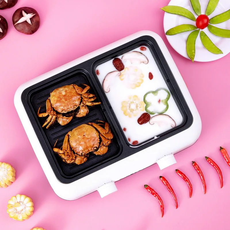 2в1 электрическая Мультиварка сковорода для барбекю Горячая кастрюля плита