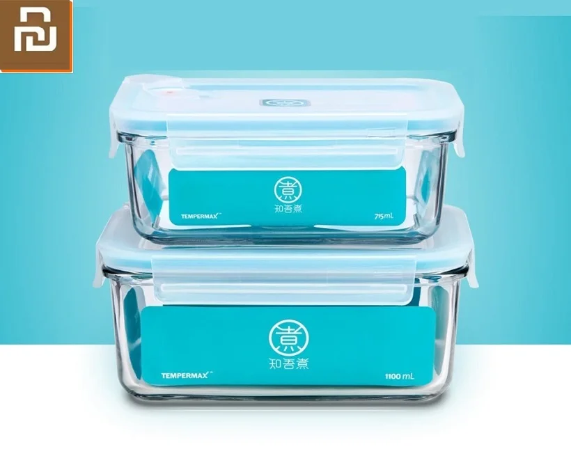 

Youpin New Tough glass Crisper Strong seal Home office lunch box Heat resistant Tempering strong and sturdy glass Crisper