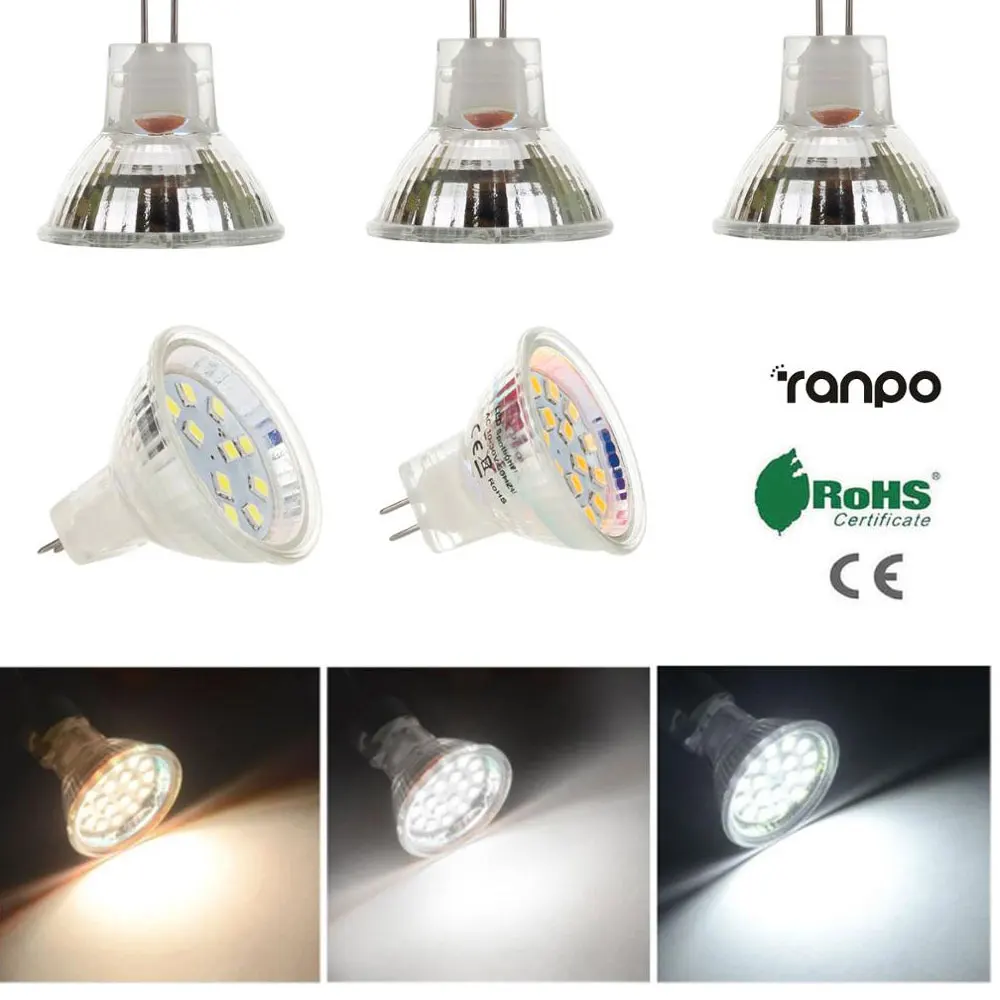 

AC DC 12V 24V 2W 3W LED Spot Light Bulbs MR11 GU4 Cool Warm White Lamp 10W 20W Halogen Light Equivalent 12 18 LED Chips