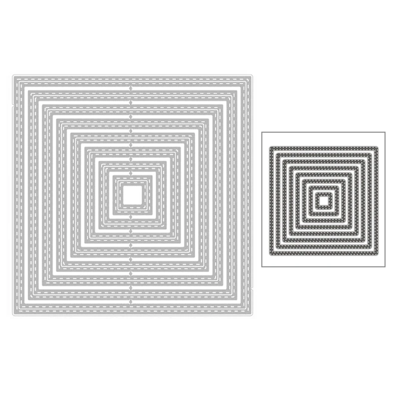 

Прямоугольная рамка для скрапбукинга, многослойный металлический фон, без штампов, 2020