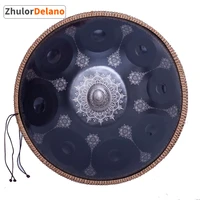 mandala carving handdrum 910notes nitriding steel percussion 22 inch drum with bag tribal musical instrument drums
