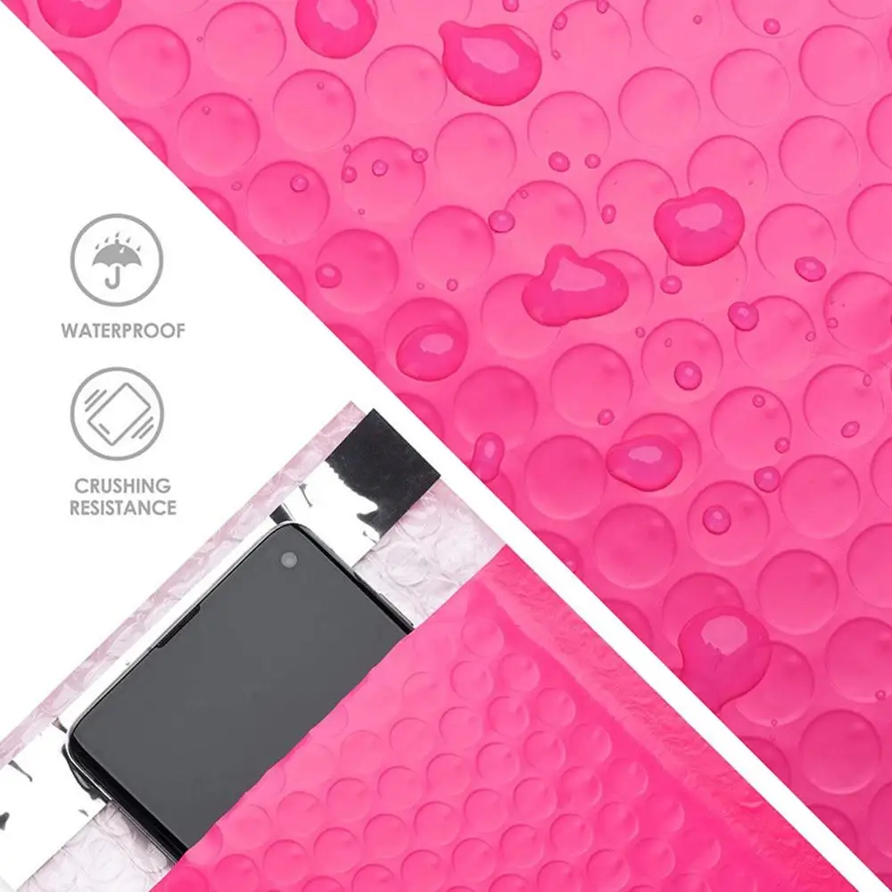1/10/100Pcs Waterproof Bubble Mailers Padded Envelopes Lined Poly Mailer Self Seal Hot Pink express Packing bag #706 | Дом и сад