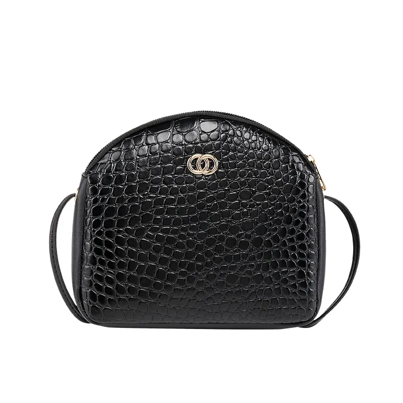 

Small bag 2020 trend fashion new women's bag leisure Single Shoulder Messenger Bag crocodile mobile phone bag Pu semicircle bag