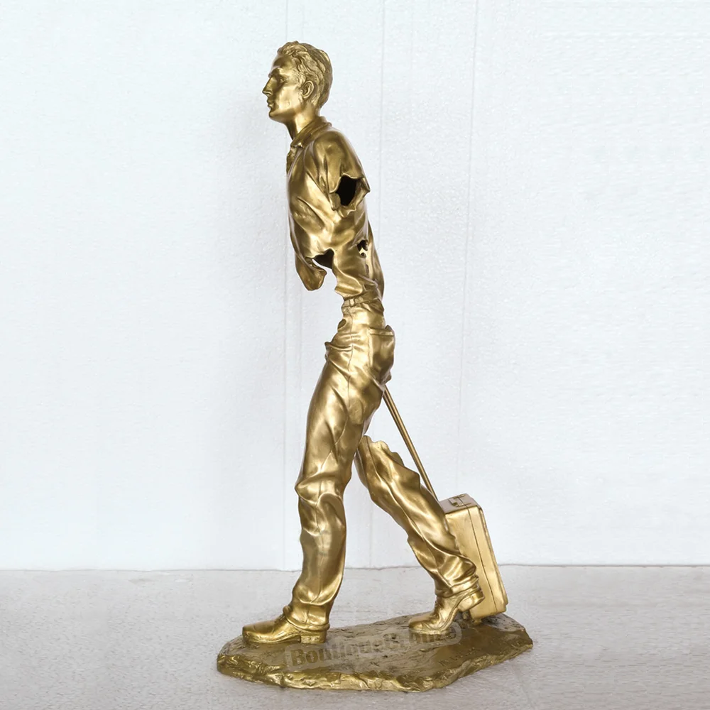 

The Travelling Man Bronze Statue Famous Sculpture Hot Cast Full Color Gold Modern Art Deluxe Study Villa Home Decoration