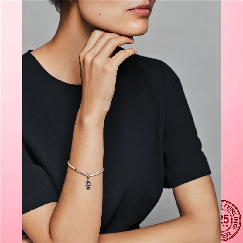 

Travel Charms 925 Sterling Silver Japanese Doll in Blue Kimono Dangle Charm Beads fit Pendant Pandora Bracelet Necklace Jewelry