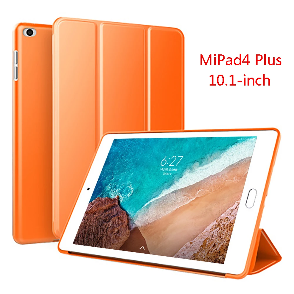 Orange-Mipad4 Plus Чехол для Xiaomi mi pad 4/mi Pad 4 8,0 дюймов, силиконовый смарт-чехол для Xiaomi mi Pad 4 Plus 10,1 дюймов, чехол - Цвет: Orange-Mipad4 Plus