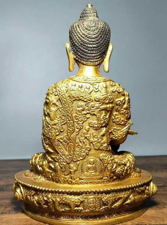 9 &quotСтарый тибетский буддистский храм медная позолота менла медицина Будда