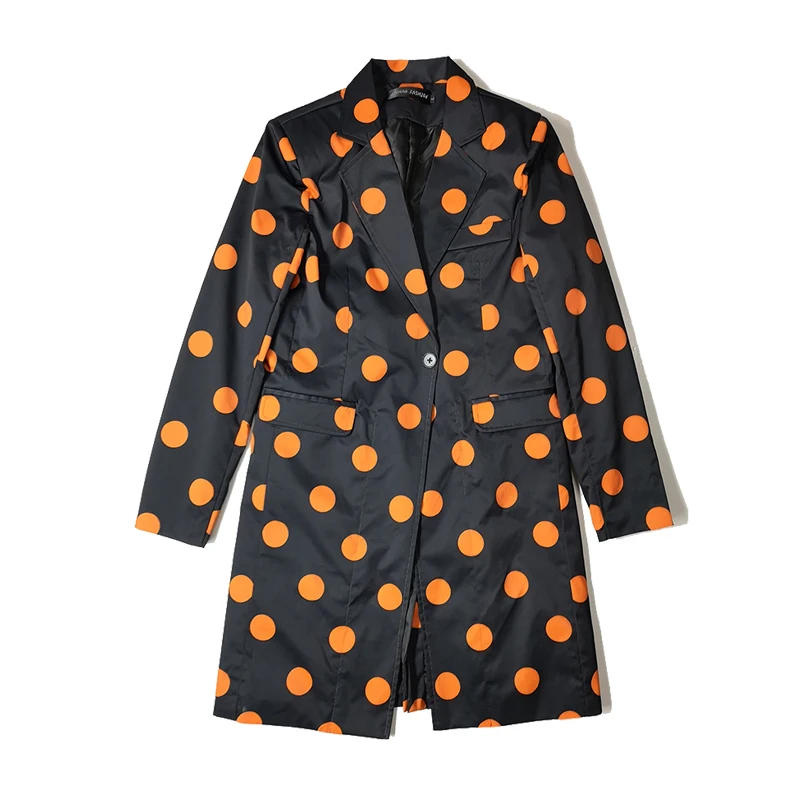 

Custom Made Men Dots Suits Sets (jacket+pant) Long Casual Suit Jacket Male Fashion Slim Fit Blazers Coat Stage Clothes