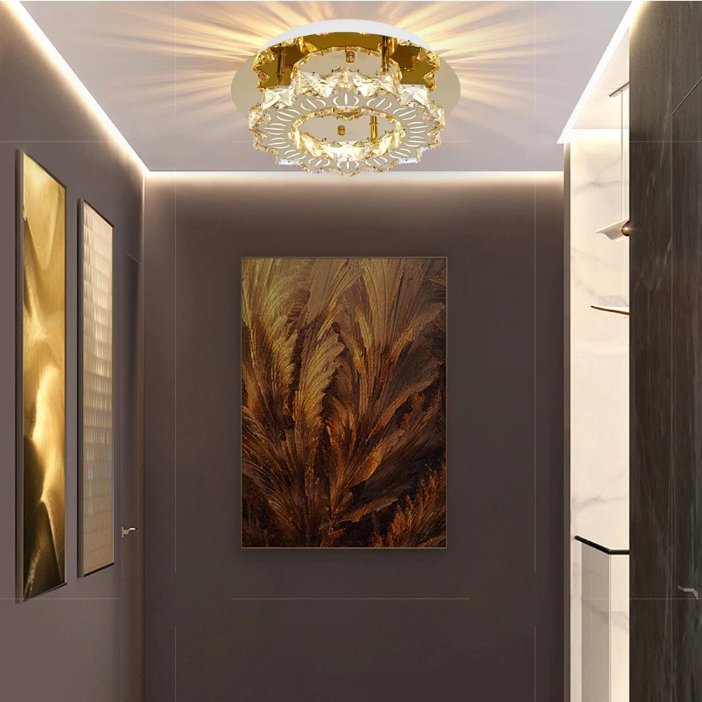 Светодиодные круглые хрустальные люстры внутреннее освещение для спальни