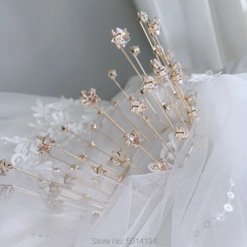 Корона невесты пятиконечная звезда Бриллиантовая блестящая Принцесса обруч для
