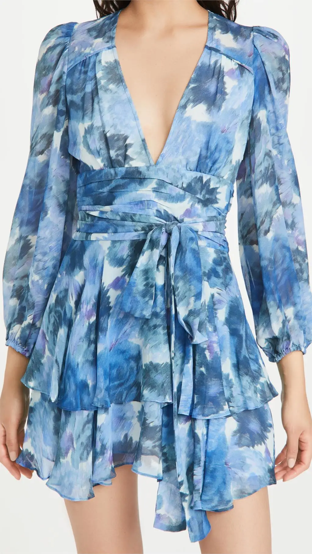 

High Quality New Stylish Lowest Price Popular 2022 Chiffon Floral Print Long Sleeve dresses Women Casual With Ruffled Skirt