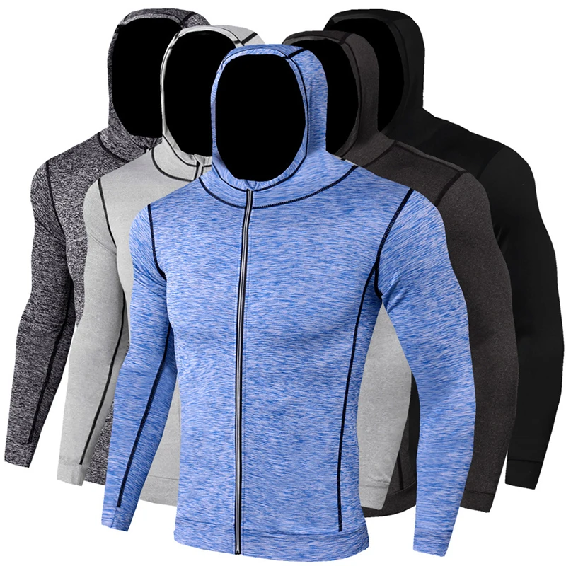 

Men's autumn winter coat Long Sleeve Sweatshirt quick drying Pullover sports running cycling wear gym Pullover Full Zip Hoodie