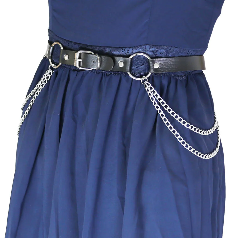 

European and American New Style Punk Dark Chain Decoration Belt Accessories Fashion Waist Corset Corset Circle Waist Chain Belt