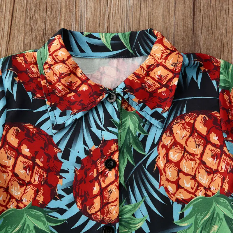 

2020 Baby Summer Clothing Casual Kids Baby Boys Clothes Set Pineapple Printed Short Sleeve Tops Shirt Pants 2Pcs Outfits 6M-5T