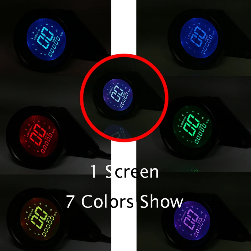 

NEW Universal Motorcycle Speedometer Digital display LCD Odometer waterproof Racer Tachometer indicator accessories