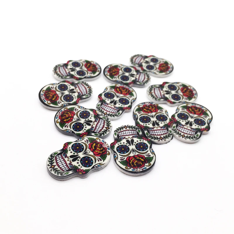 10 шт. шармы в виде черепа Хэллоуин для изготовления ювелирных изделий Calavera Милый