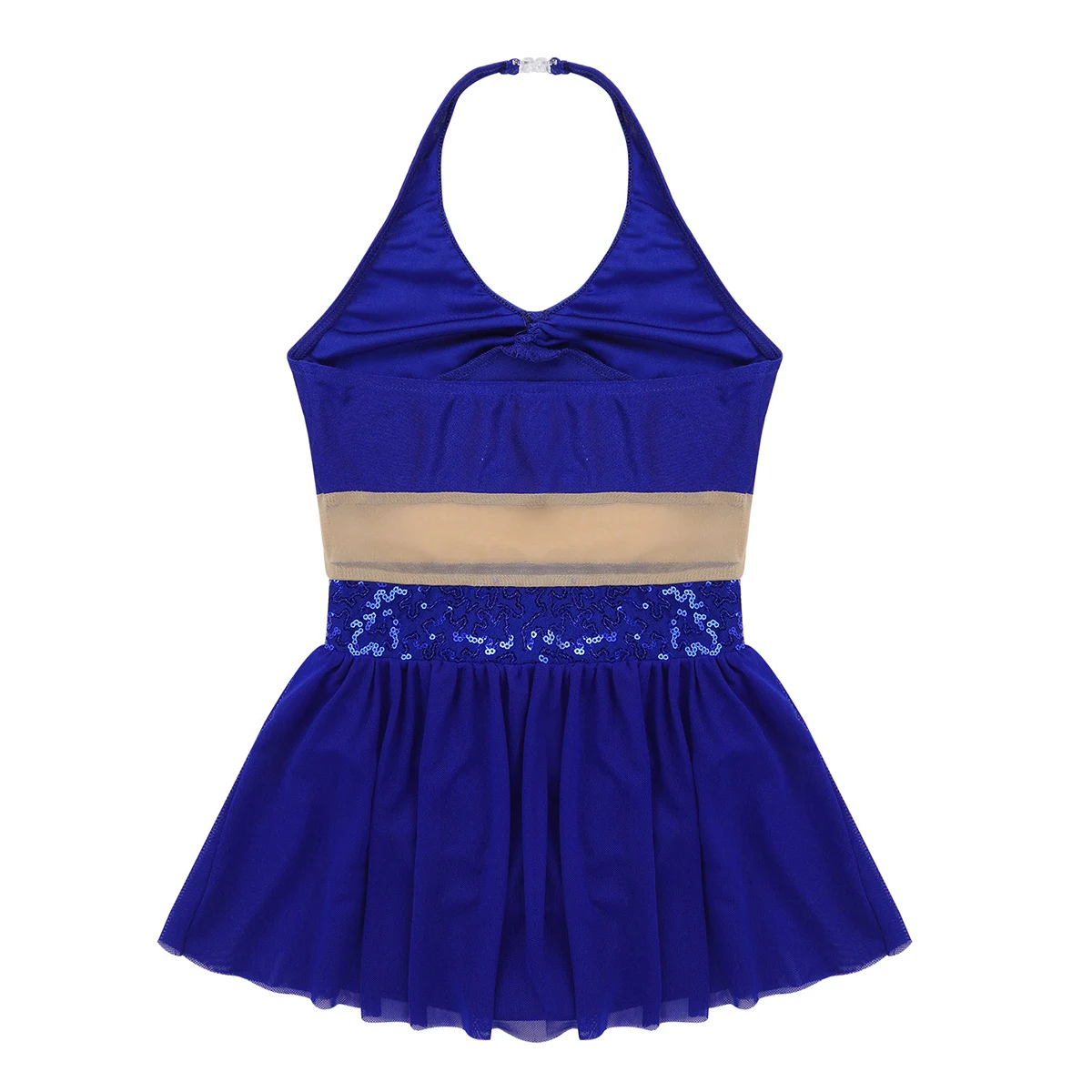 Шифоновое платье для девочек с блестками Сетчатое эластичное фигурного катания