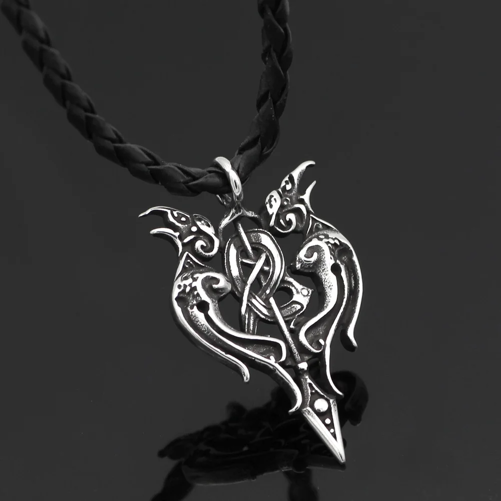 Мужская 316L нержавеющая сталь Викинг один Ворон амулет в Тор молоток кулон