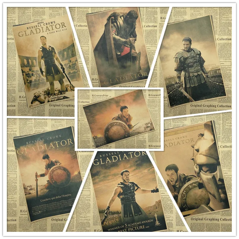 Гладиатор крафт бумага печать четкое изображение художественная живопись бар
